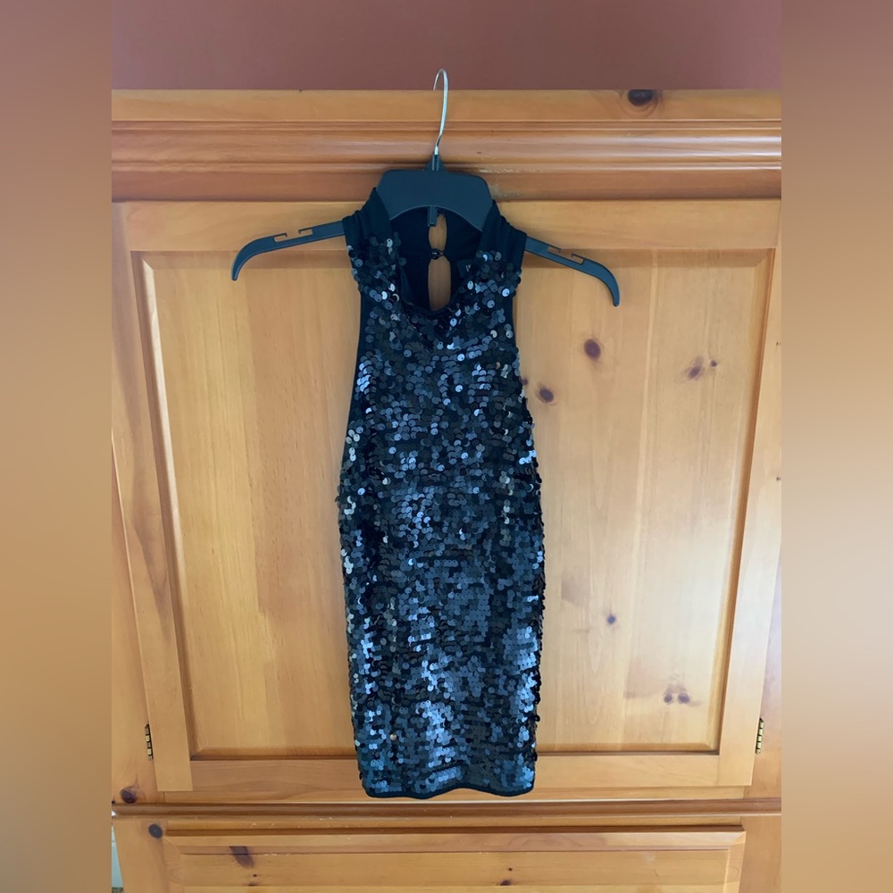 INC International Concepts Black Sequin Top